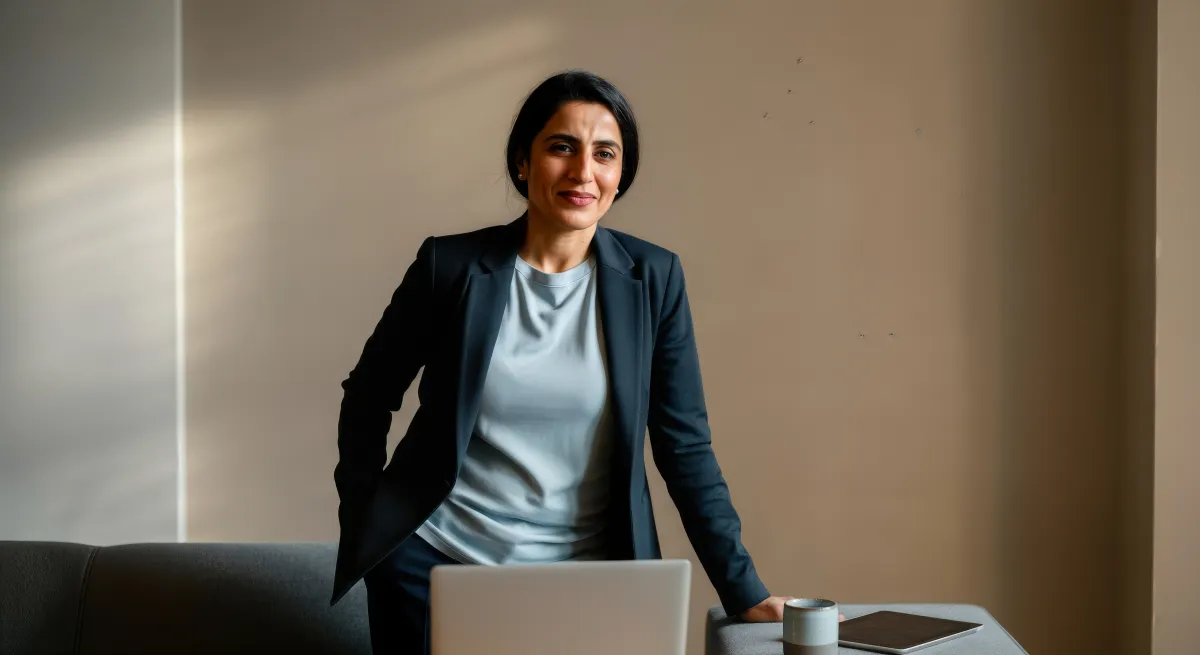 Mulher analista mercado portuguesa